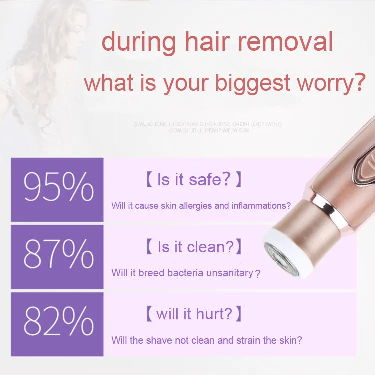 Professional 2 in 1 Epilator Electric Razor Hair Removal for Women Painless Face Shaver Bikini Pubic Hair Trimmer Machine Tools