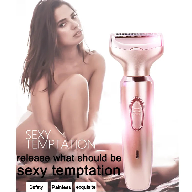 Professional 2 in 1 Epilator Electric Razor Hair Removal for Women Painless Face Shaver Bikini Pubic Hair Trimmer Machine Tools