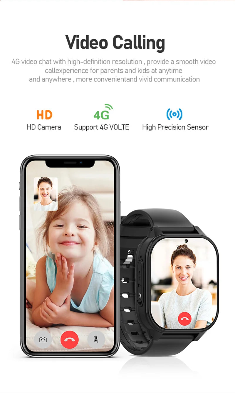 Wonlex 4G Smart Watch Kid SOS GPS WiFi Wristwatch Whatsapp KT19Pro Android8.1 with Video Call Camera Monitor Children smartwatch