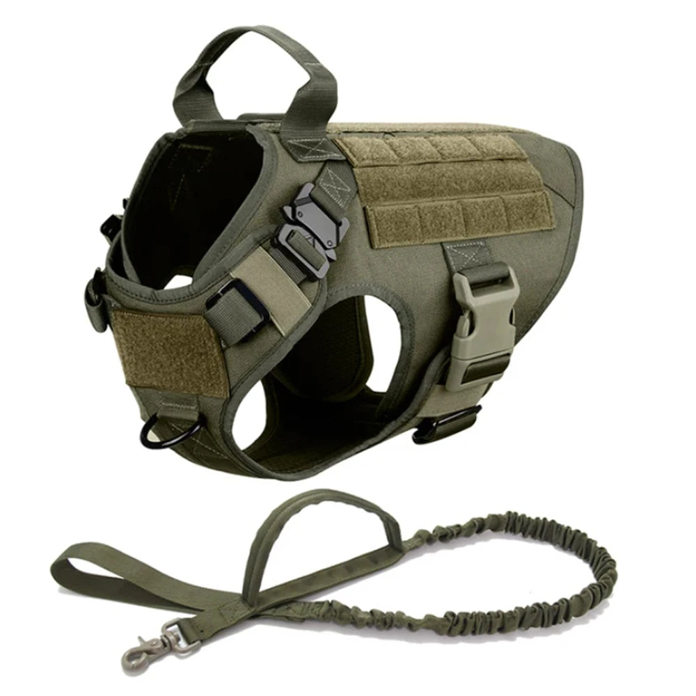 Large Dog Collar Dog Harness And Leash Set Pet Vest Tactical German Shepherd Harnesses For Small Dogs