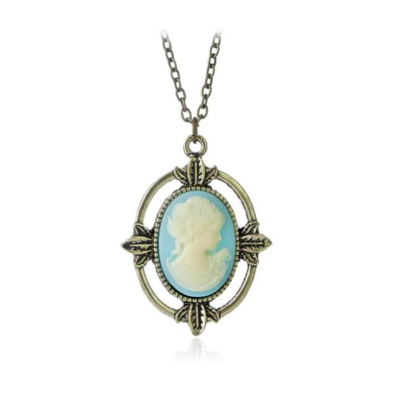 The Vampire Diaries Necklace Elena Gilbert Necklaces for Women Movie Jewelry Charm Katherine Klaus Forbes Blue Stone Choker