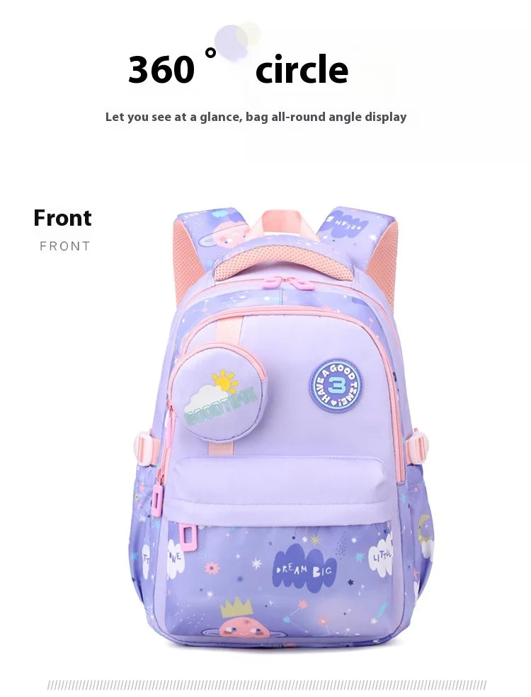 New Fashionable Waterproof Kindergarten Backpack Cute Boy/Girl Design Grade 2 Size Spine Protecting Zipper Closure Polyester