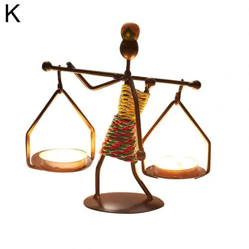 New 1Pc Creative Beautiful Nordic Candlestick Abstract Iron Men Design Candle Holder Home Bar Restaurant Decor