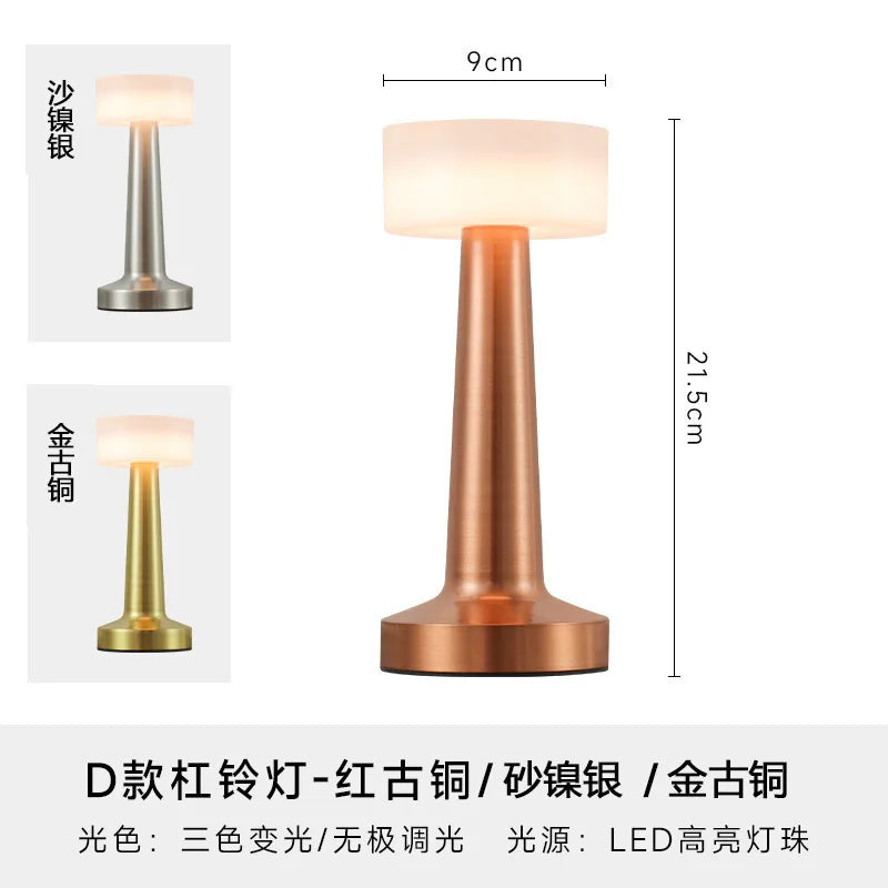 Wholesale Cordless Luxury Reading Lamps Rechargeable LED Desk Lamps Wireless Charger Metal Material Low Price for Restaurant Use