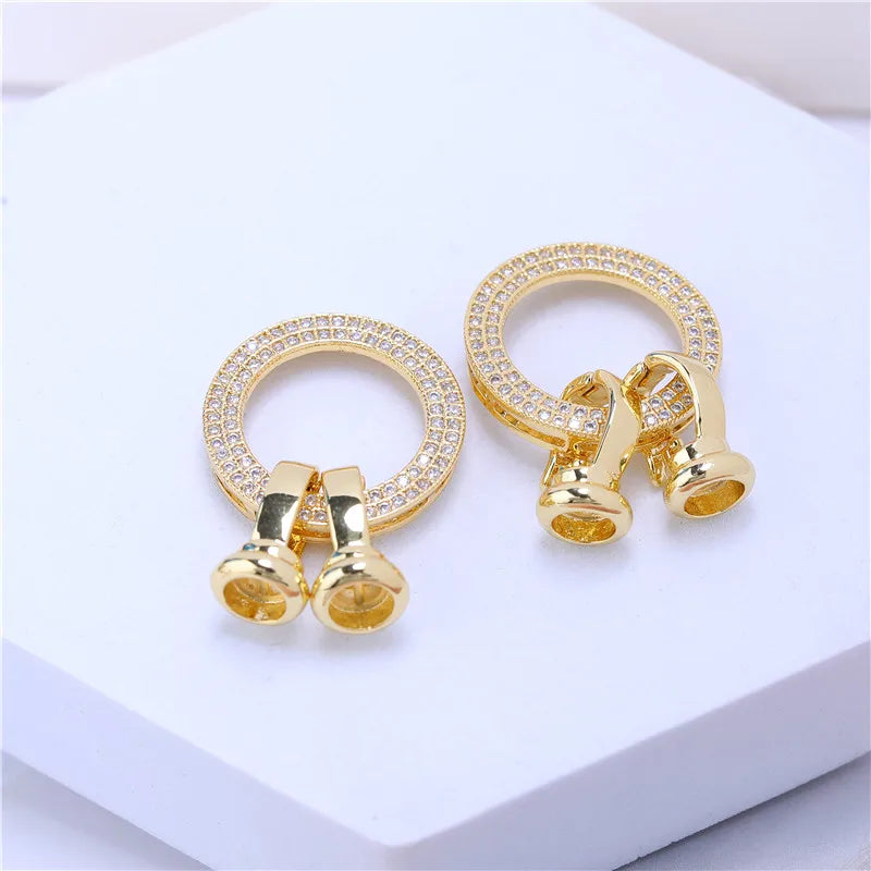 JUYA DIY Handmade Jewelry Findings Cubic Zirconia Fastener Clasps Connectors Accessories For Fashion DIY Jewelry Making Supplies