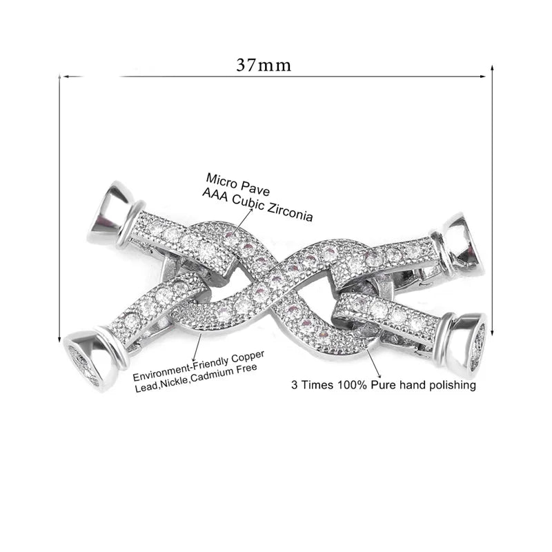 JUYA DIY Handmade Jewelry Findings Cubic Zirconia Fastener Clasps Connectors Accessories For Fashion DIY Jewelry Making Supplies