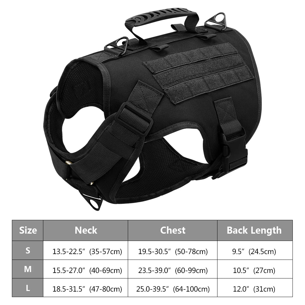 Tactical Dog Harness No Pull Adjustable Military Pet Training Harness Molle Vest With Handle For Medium Large Dogs Outdoor Hike