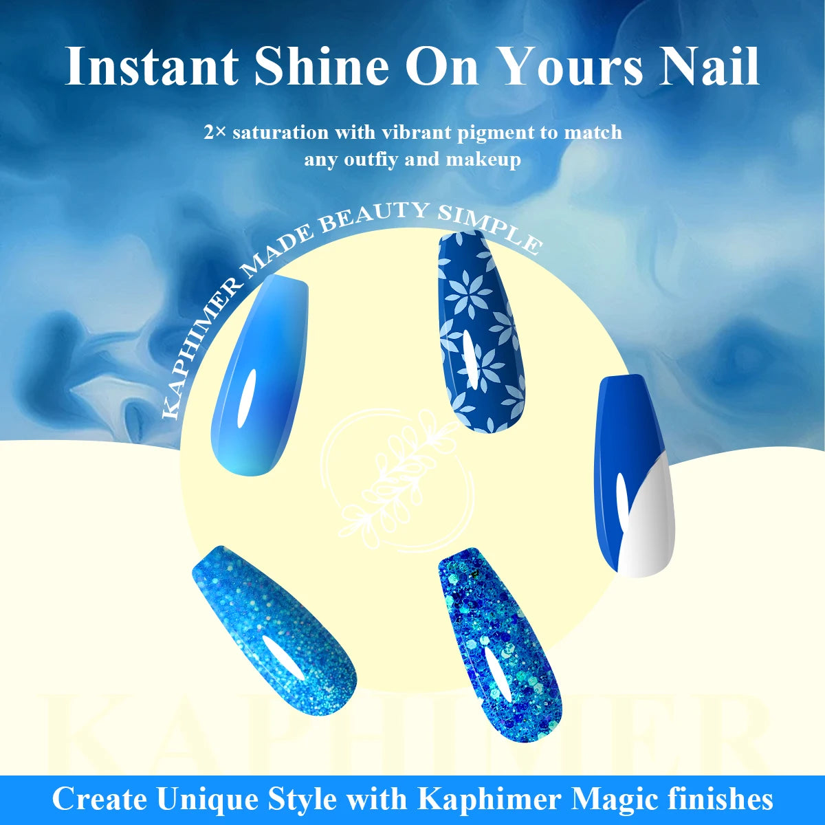 Fashionable 6-color Blue-toned Nail Polish 7ml Soft Gloss Nails