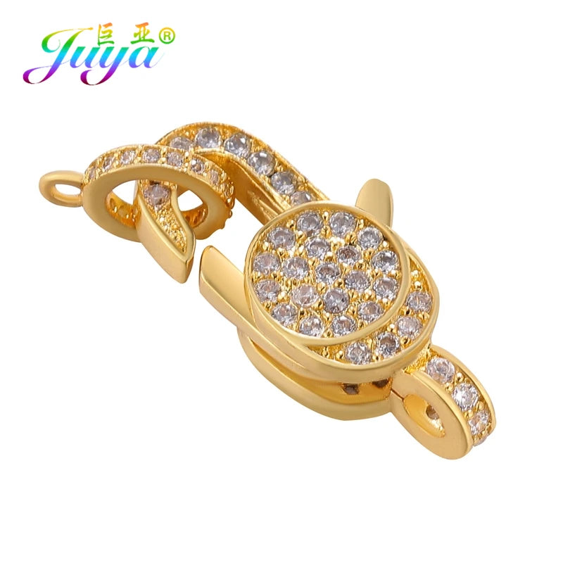 Juya 18K Real Gold Plated Accessories DIY Needlework Beads Pearls Jewelry Making Fastener Closures Lobster Lock Clasps Supplies