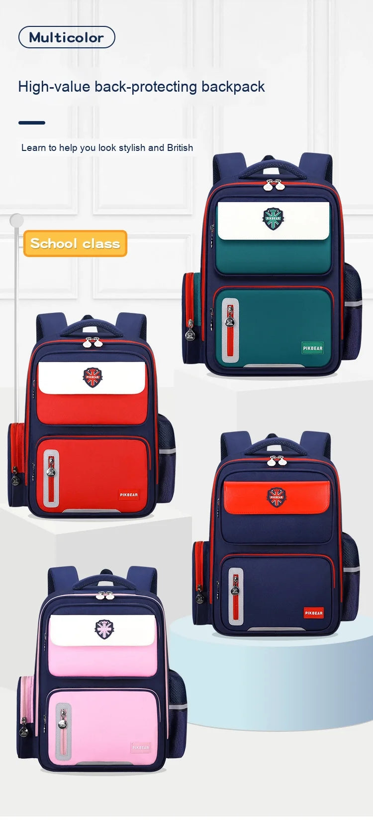 Shaodong's Lightweight Burden-Reducing Kidsren's Backpacks Large Capacity Multi-Flap Pocket Pants Primary School Students Grades