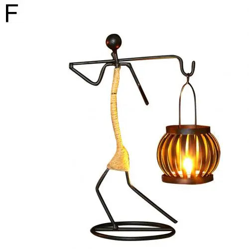 New 1Pc Creative Beautiful Nordic Candlestick Abstract Iron Men Design Candle Holder Home Bar Restaurant Decor