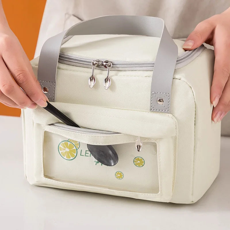 Waterproof Insulated Lunch Box Bags Women's Kids Thermal Bento Cooler Tote Bags for Outdoor Picnic Foods Storage Container