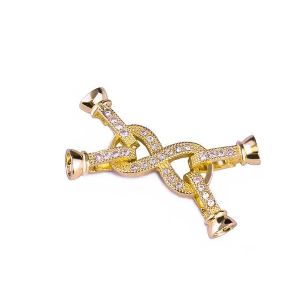 JUYA DIY Handmade Jewelry Findings Cubic Zirconia Fastener Clasps Connectors Accessories For Fashion DIY Jewelry Making Supplies