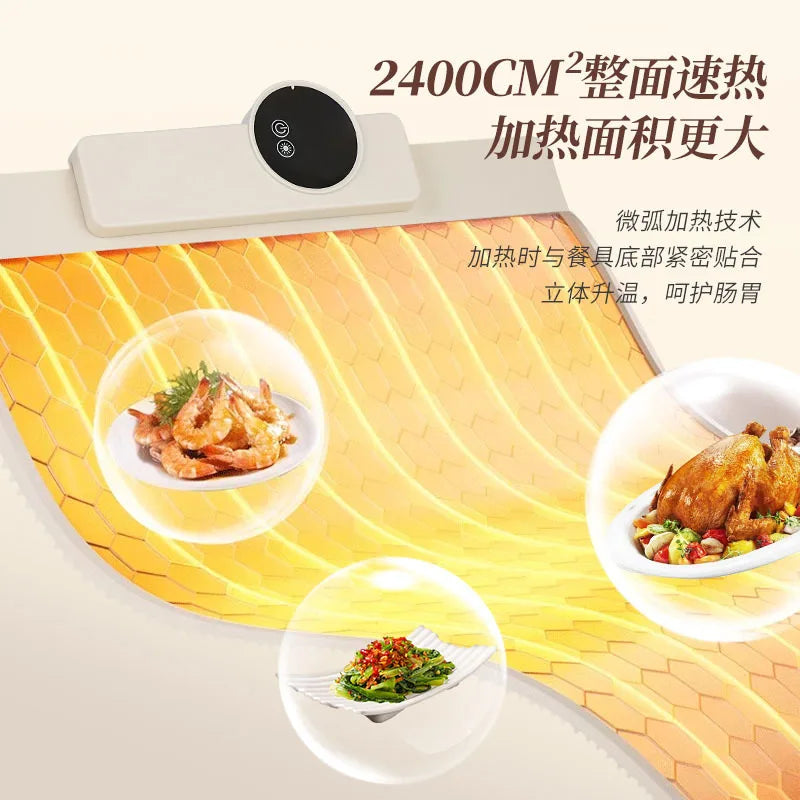 Foldable Silicone Food Warmer Intelligent Fast Heating Dish Warming Tray Hot Plate Temperature Adjust Electric Food Warming Mat