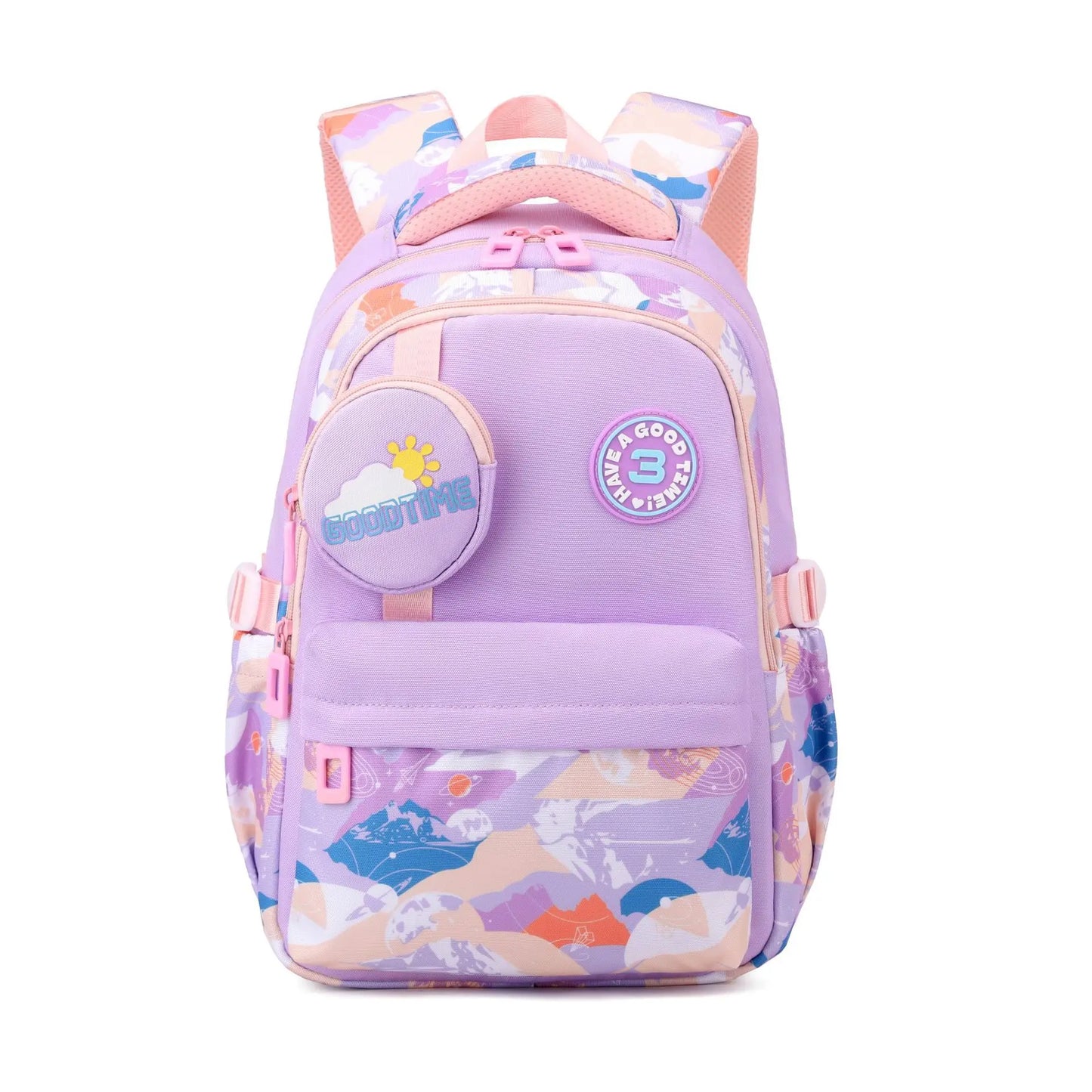 New Fashionable Waterproof Kindergarten Backpack Cute Boy/Girl Design Grade 2 Size Spine Protecting Zipper Closure Polyester