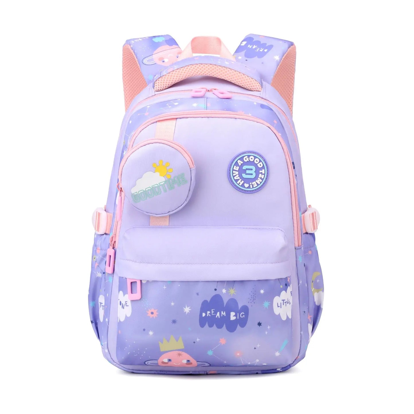 New Fashionable Waterproof Kindergarten Backpack Cute Boy/Girl Design Grade 2 Size Spine Protecting Zipper Closure Polyester