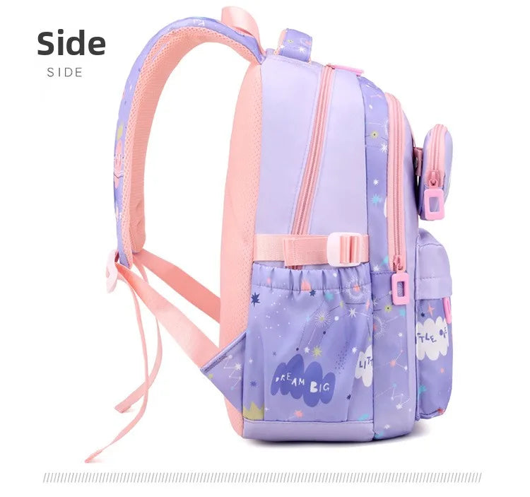 New Fashionable Waterproof Kindergarten Backpack Cute Boy/Girl Design Grade 2 Size Spine Protecting Zipper Closure Polyester