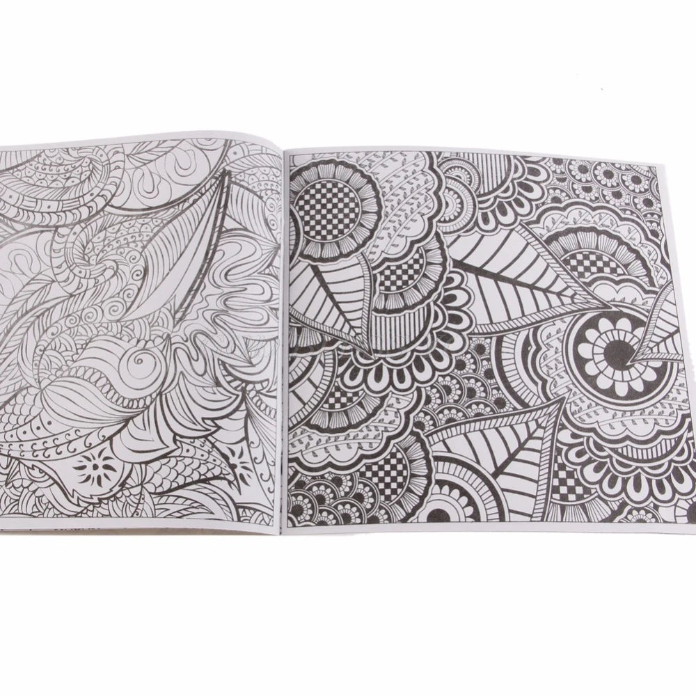 1 PCS 12Pages Mandalas Flower Coloring Book For Children Adult Relieve Stress Kill Time Graffiti Painting Drawing Art Book