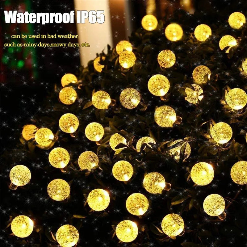 Garden Solar Lights 50 LED 24ft 8 Modes Waterproof Crystal Balls Decorative Lighting for Yard Home Party Wedding Christmas