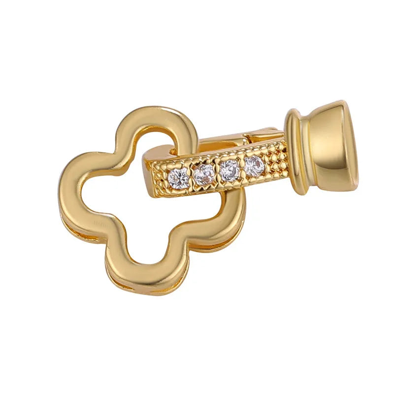 JUYA DIY Handmade Jewelry Findings Cubic Zirconia Fastener Clasps Connectors Accessories For Fashion DIY Jewelry Making Supplies