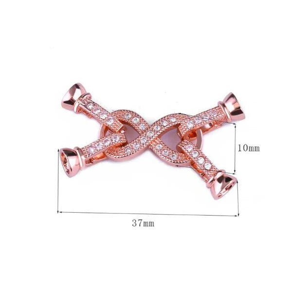 JUYA DIY Handmade Jewelry Findings Cubic Zirconia Fastener Clasps Connectors Accessories For Fashion DIY Jewelry Making Supplies