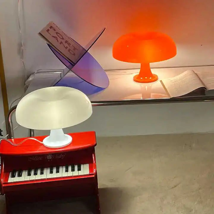 Italy Designer High Light Orange Mushroom Night Light Italy Designer Bedside Led Mushroom Table Lamp