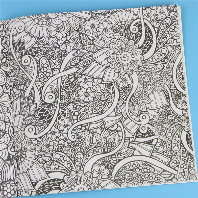 1 Pc 24 Pages Mandalas Flower Coloring Book for Children Adult Relieve Stress Kill Time Graffiti Painting Drawing Art Book