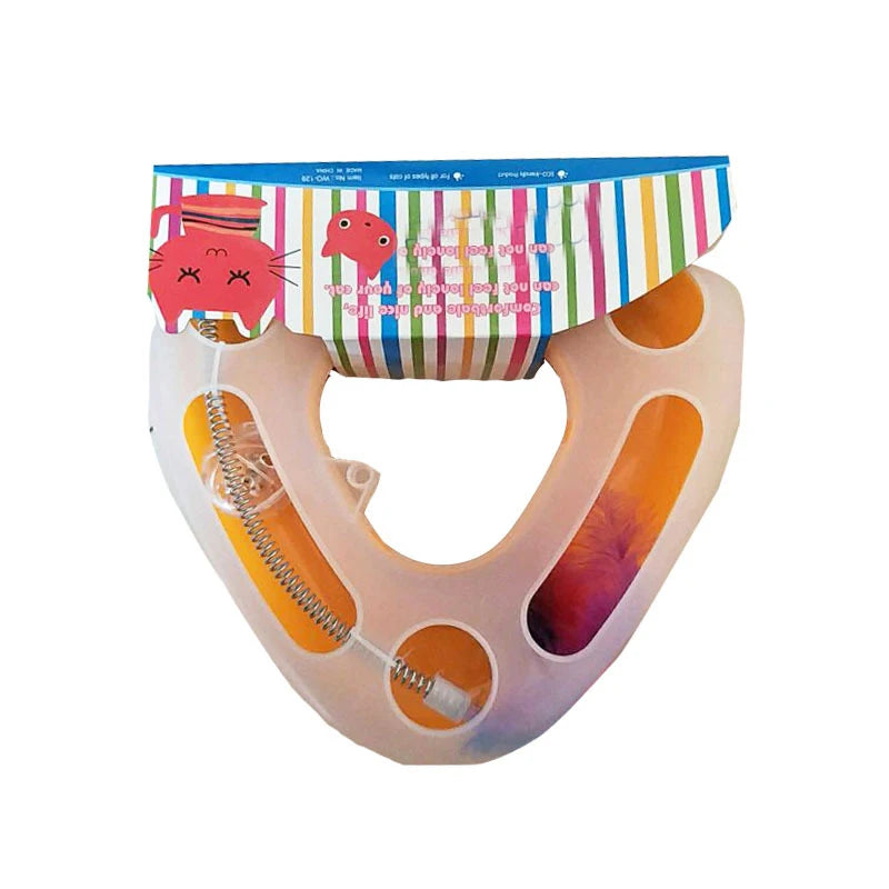 Cute Spring turntable Cat Training Toy Funny Tranining Amusement Turntable Feather Cat Toys Small Dog Interactive Pet Supplies