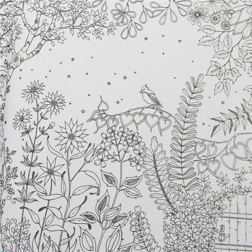 24 Pages Secret Garden English Edition Coloring Book for Children Adult Relieve Stress Kill Time Painting Drawing Book