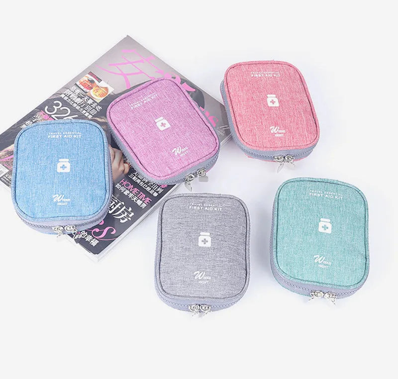 Mini Portable Medicine Storage Bag Camping Outdoor Travel First Aid Kit Medicine Bags Organizer Emergency Survival Bag Pill Case