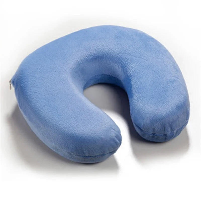 Memory Foam Neck Pillow Resting Head Neck U Shape Soft Travel Pillow For Office Train Rest Airplane 15 Colors Neck Pillows