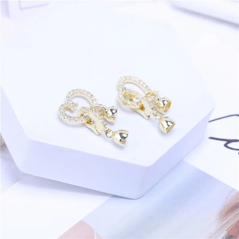 JUYA DIY Handmade Jewelry Findings Cubic Zirconia Fastener Clasps Connectors Accessories For Fashion DIY Jewelry Making Supplies