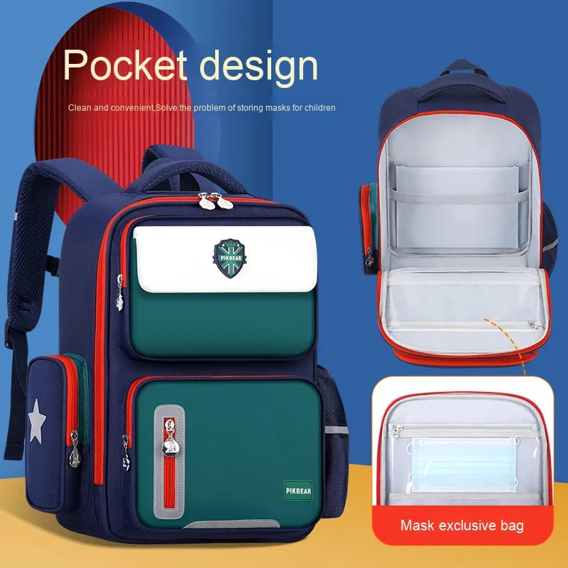 Shaodong's Lightweight Burden-Reducing Kidsren's Backpacks Large Capacity Multi-Flap Pocket Pants Primary School Students Grades