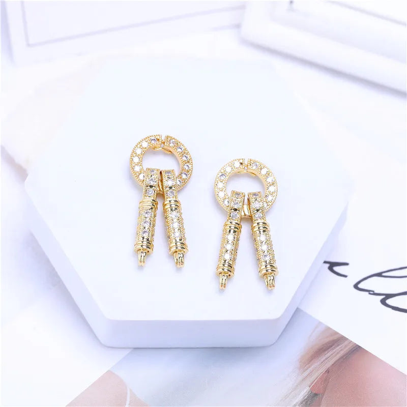 JUYA DIY Handmade Jewelry Findings Cubic Zirconia Fastener Clasps Connectors Accessories For Fashion DIY Jewelry Making Supplies