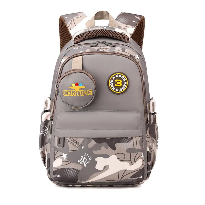 New Fashionable Waterproof Kindergarten Backpack Cute Boy/Girl Design Grade 2 Size Spine Protecting Zipper Closure Polyester
