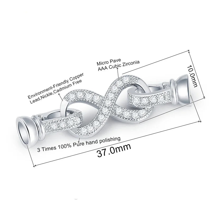 JUYA DIY Handmade Jewelry Findings Cubic Zirconia Fastener Clasps Connectors Accessories For Fashion DIY Jewelry Making Supplies