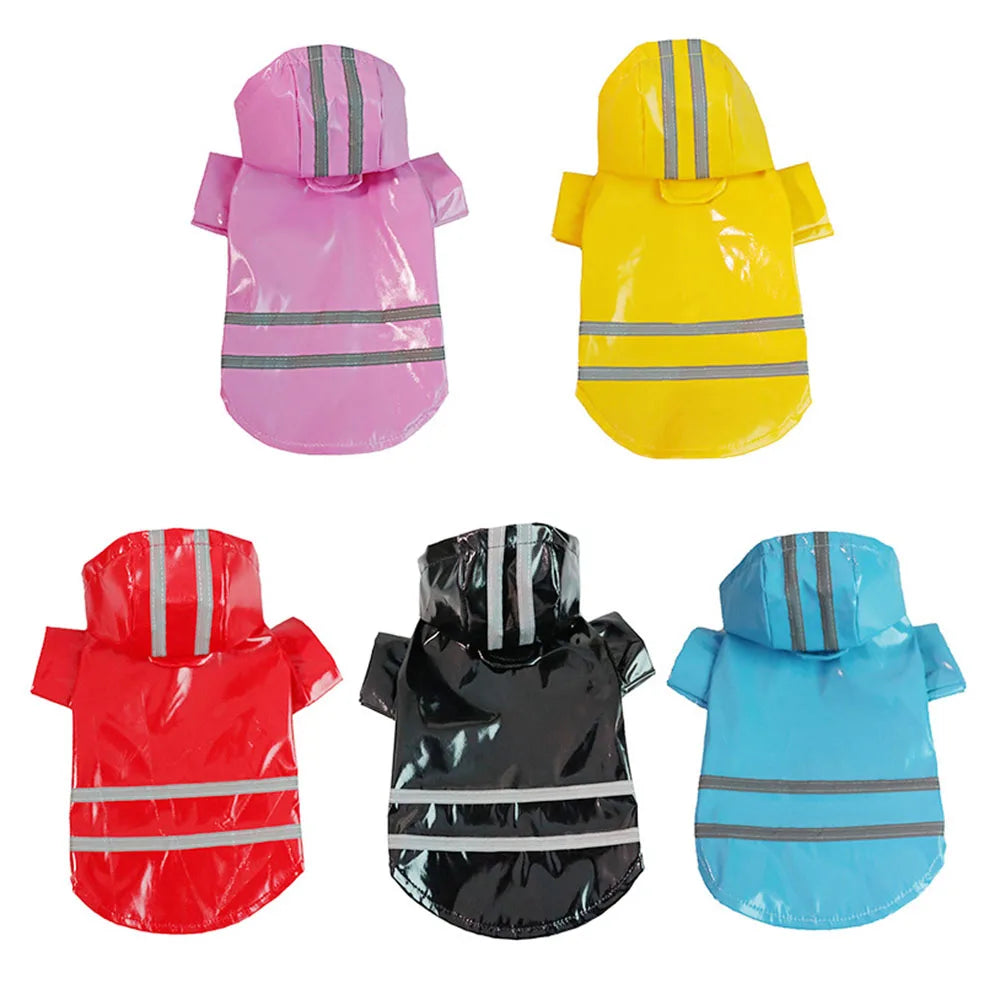Dog Raincoat Reflective Pet Puppy Clothes Small Dog Rain Jacket Waterproof Yorkie Poodle Bichon Pomeranian Schnauzer Corgi Coat