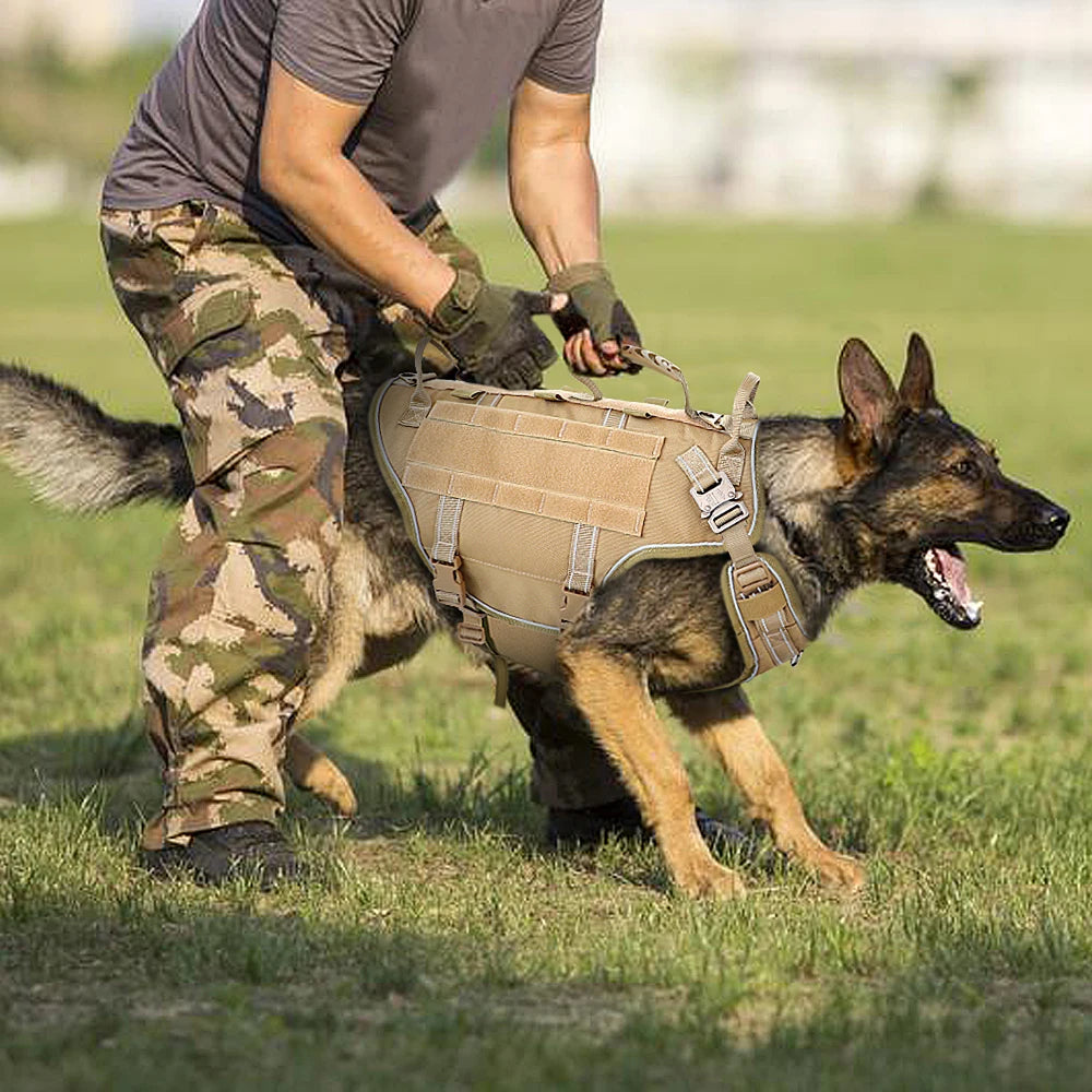 Tactical Dog Harness No Pull Adjustable Military Pet Training Harness Molle Vest With Handle For Medium Large Dogs Outdoor Hike