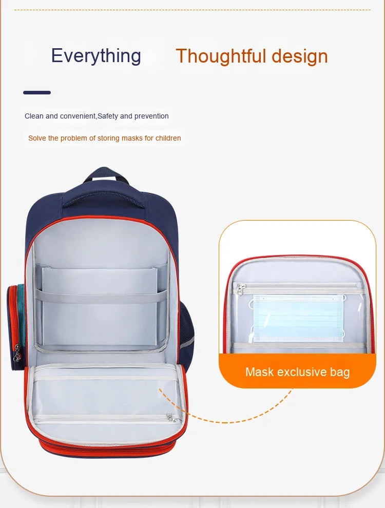Shaodong's Lightweight Burden-Reducing Kidsren's Backpacks Large Capacity Multi-Flap Pocket Pants Primary School Students Grades