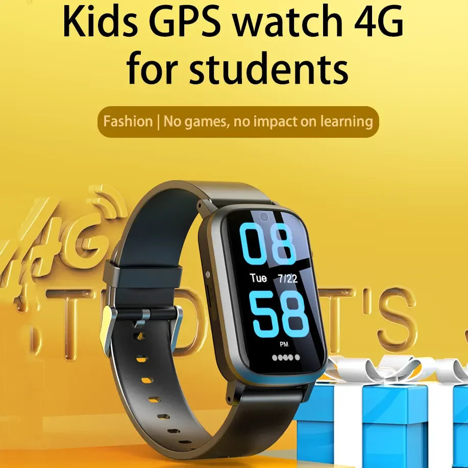 4G Kids Smart Watch with Camera Wifi+LBS Positioning 1.47" Screen 500mah Class Mode Video Call Smartwatch for Girls Boys