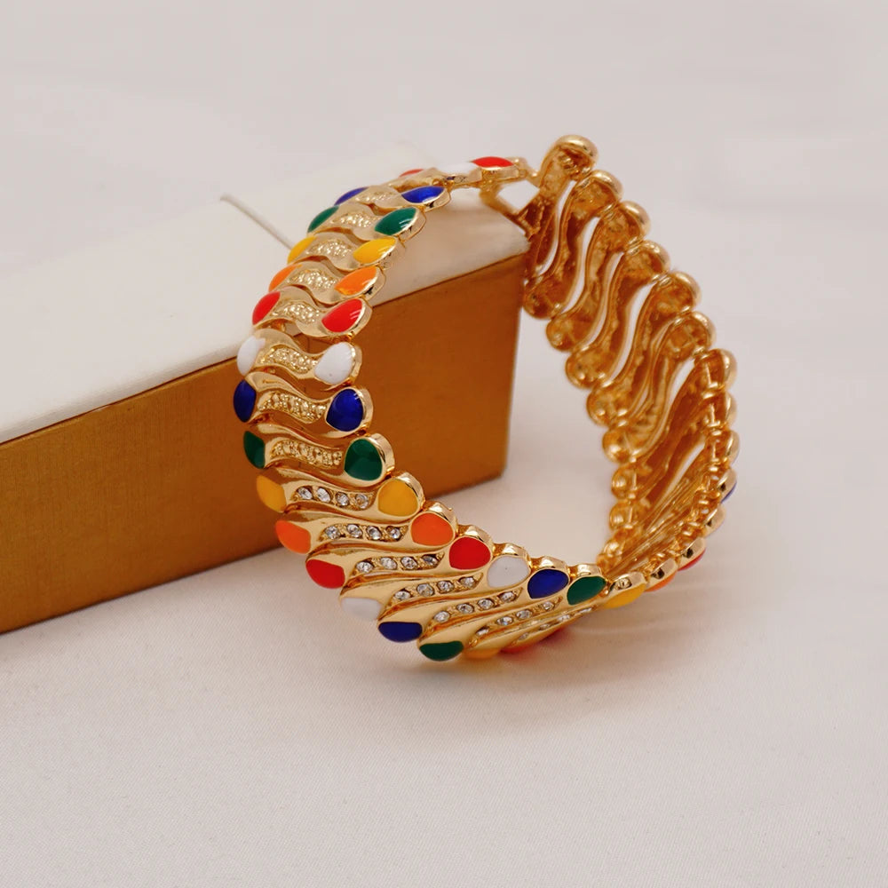 2023 Fine Jewelry Sets For Women Dubai Bridal Wedding Gifts Necklace Bracelet Earrings Ring Jewellery Set African Bead jewelry