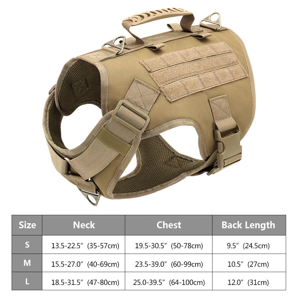 Tactical Dog Harness No Pull Adjustable Military Pet Training Harness Molle Vest With Handle For Medium Large Dogs Outdoor Hike