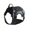 MIDEPET Adjustable Tactical Dog Harness No Pull Service Dog Vest with Reflective Nylon Ribbons Print Made of Durable Polyester