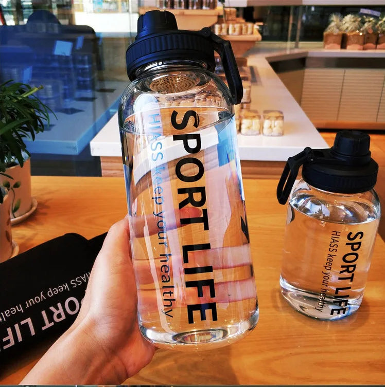 Portable Creative 700ML 1000ML Big Glass Bottle Container For Drinks Beverage With Tea Infuser Filter Girl Men Leakproof Cup