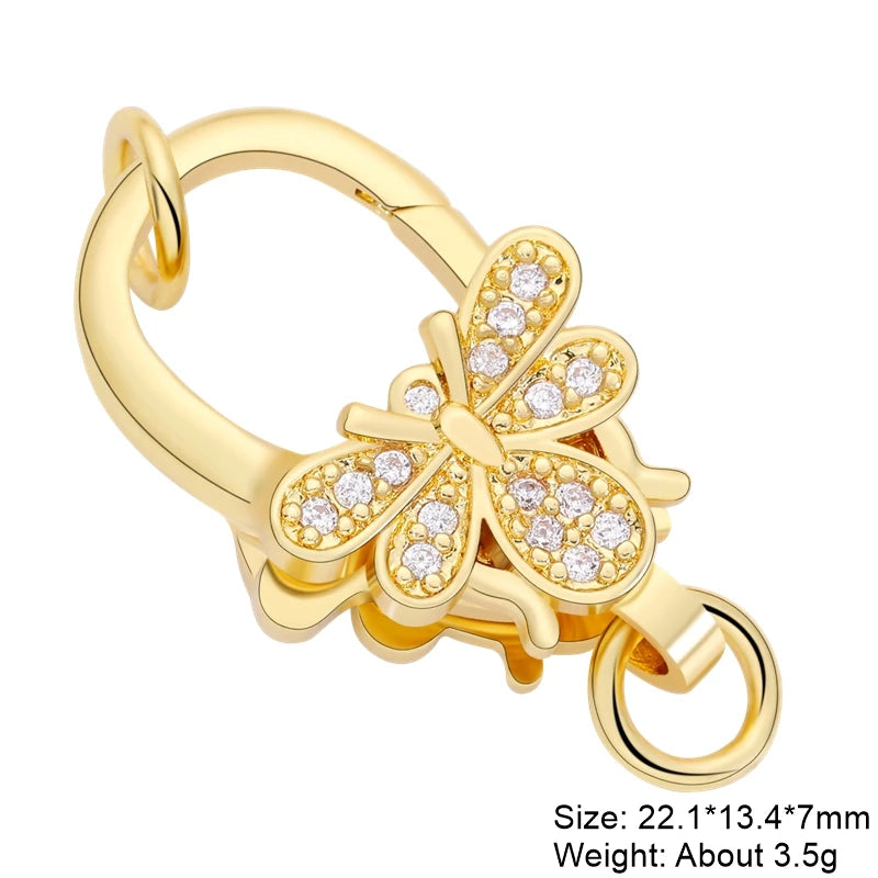 Juya 18K Real Gold Plated Accessories DIY Needlework Beads Pearls Jewelry Making Fastener Closures Lobster Lock Clasps Supplies