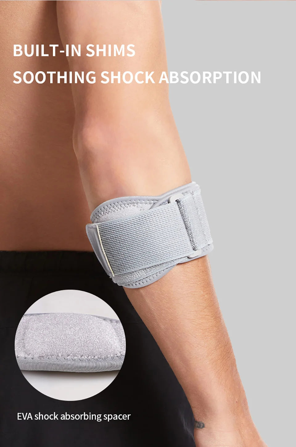 GOBYGO 1Pcs Breathable Tennis Elbow Brace Compression Pad Relieves tendonitis Adjustable Tennis Golf Elbow Forearm Brace Strap