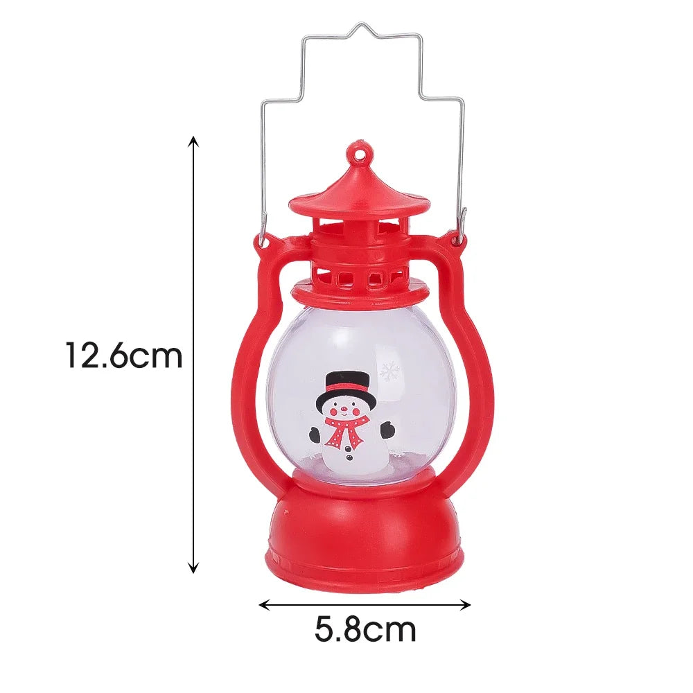 Christmas Night Light with Battery Santa Claus Christmas Tree Portable Lantern LED White Red Lamps Home Xmas Decoration Supplies