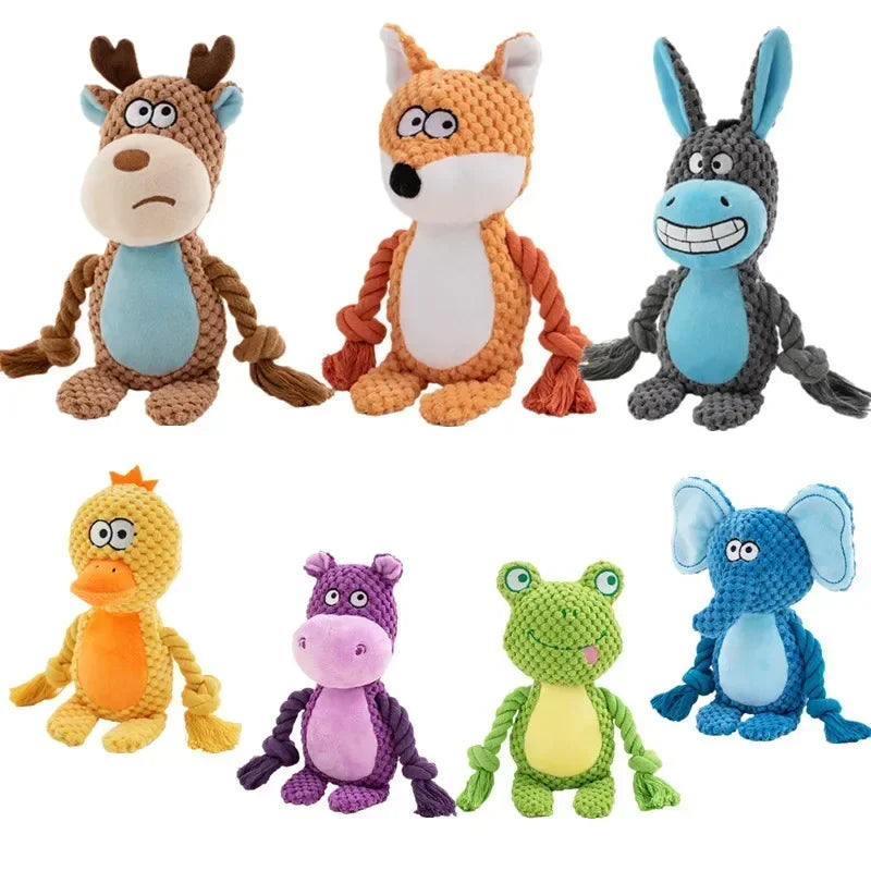 Chew Dog Dogs Sound Plush Small Stuffed For Raw Bite Supplies Resistant Squeaker Joint Rattle Toy Pet Toys Indestructible Puppy