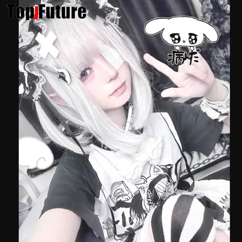 Women Y2K Girl bloody punk Harajuku Gothic Lolita sick injured short necklace Halloween cosplay props subculture Chokers Choker