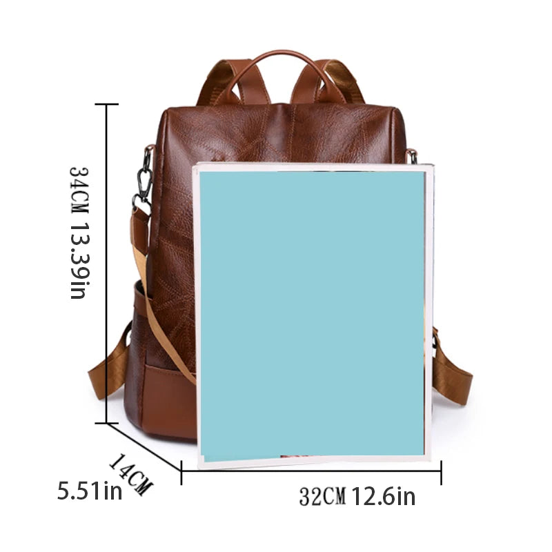 Women's fashionable backpack, shoulder bag, travel multifunctional bag, handbag, handbag, suitable for different scenarios